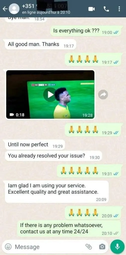 Customer praising easy setup of service